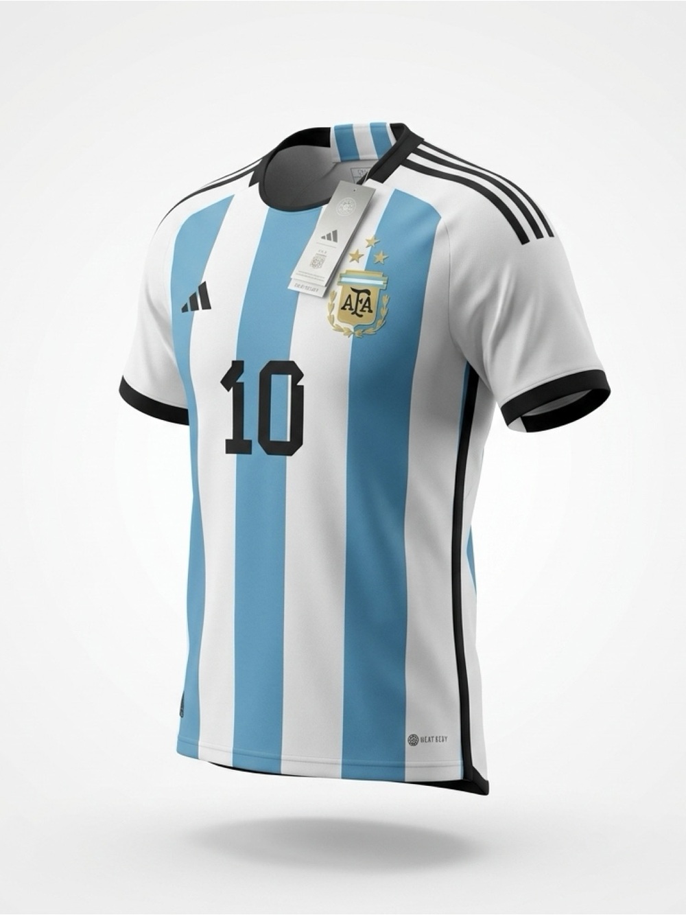 Adidas Argentina Lionel Messi Home Jersey, Light Blue & White with Black Accents